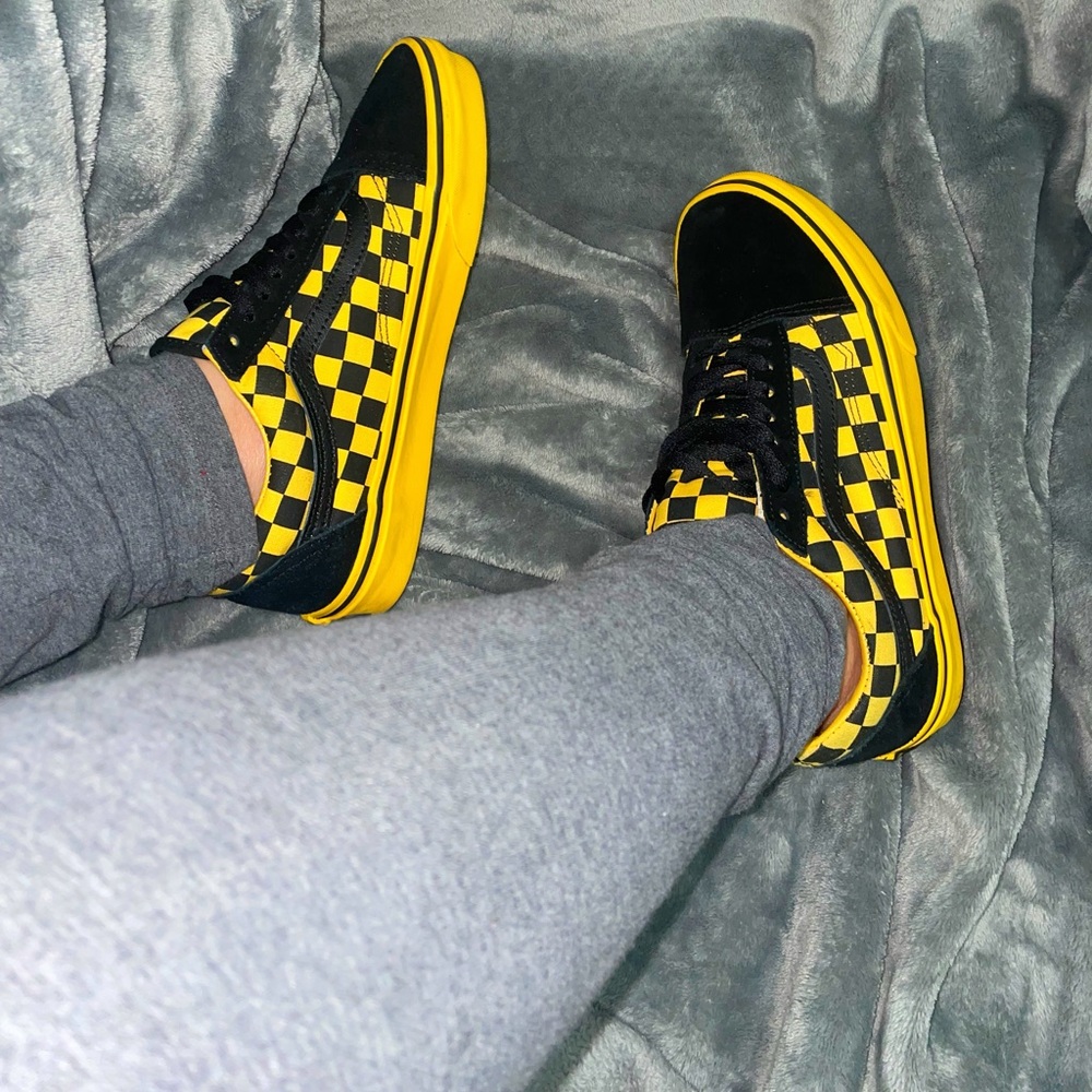 Black & Yellow checkerboard vans